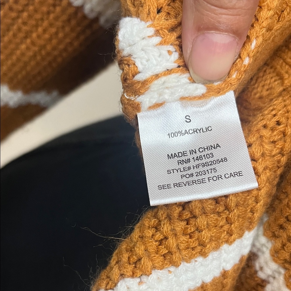 Hippie Rose Brown and White Striped Sweater - Picture 7 of 7